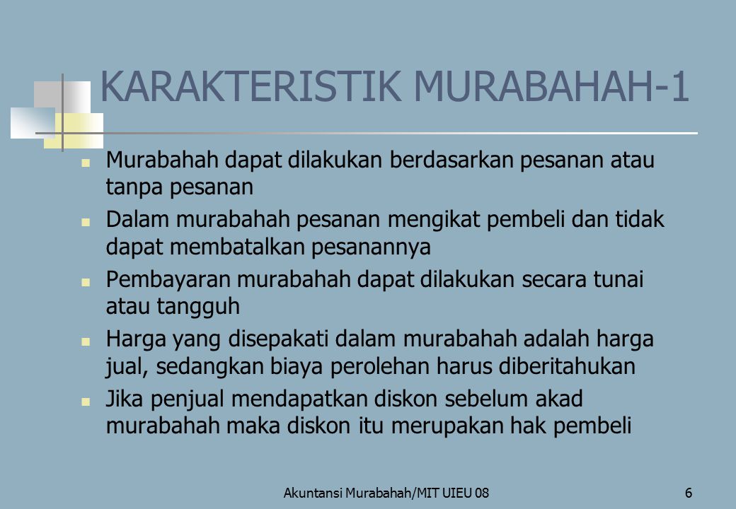 KARAKTERISTIK MURABAHAH-1