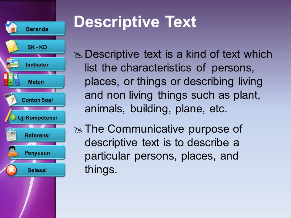 My Idol Descriptive Text Classs X Semester Ppt Download