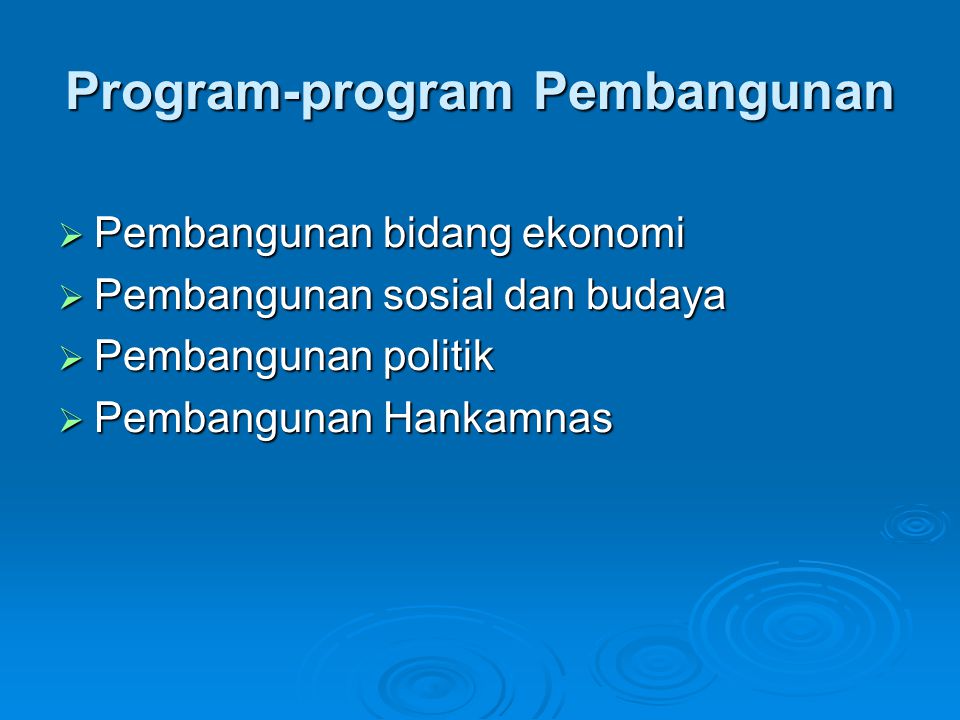 Program-program Pembangunan