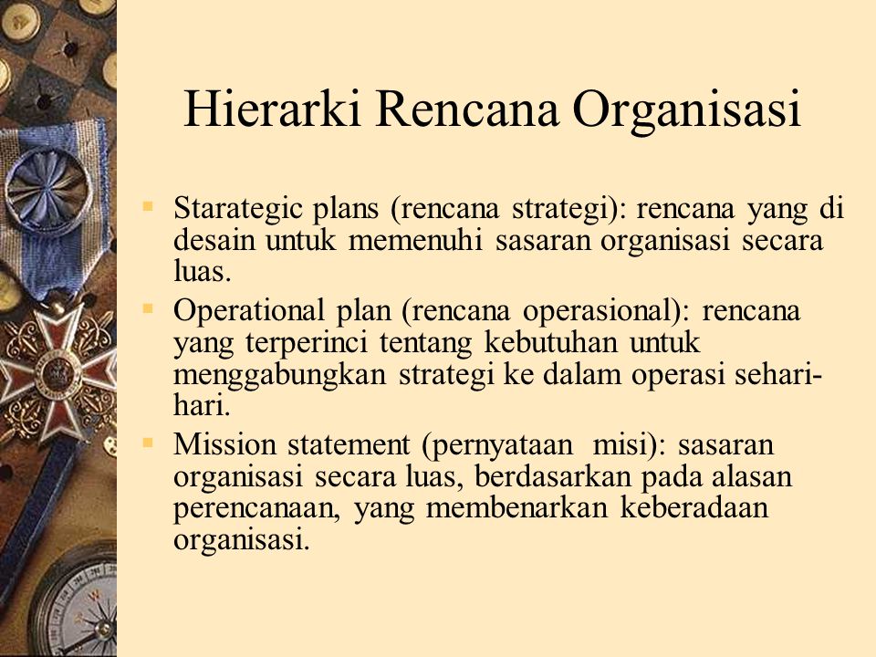 Hierarki Rencana Organisasi