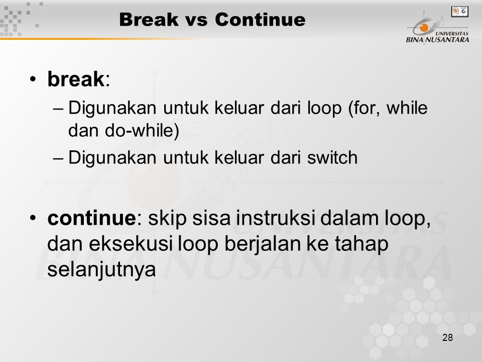 Continue skip