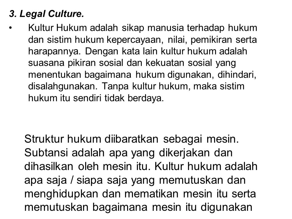 3. Legal Culture.