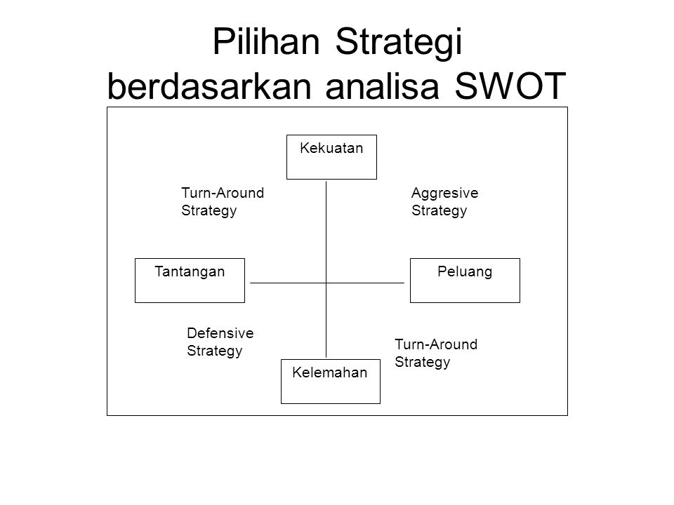 Pilihan Strategi berdasarkan analisa SWOT