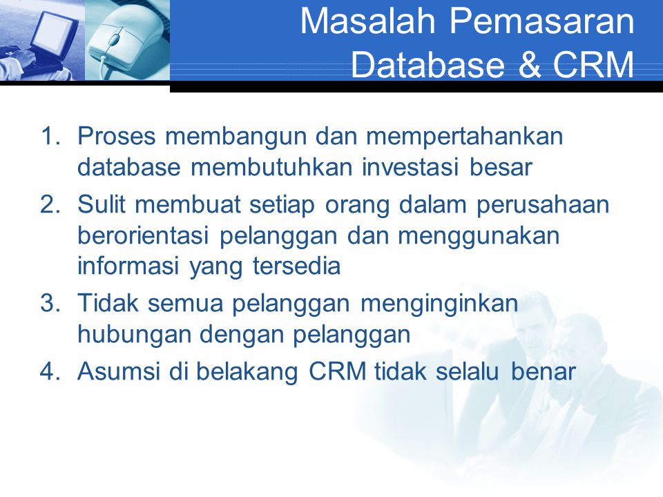 Masalah Pemasaran Database & CRM