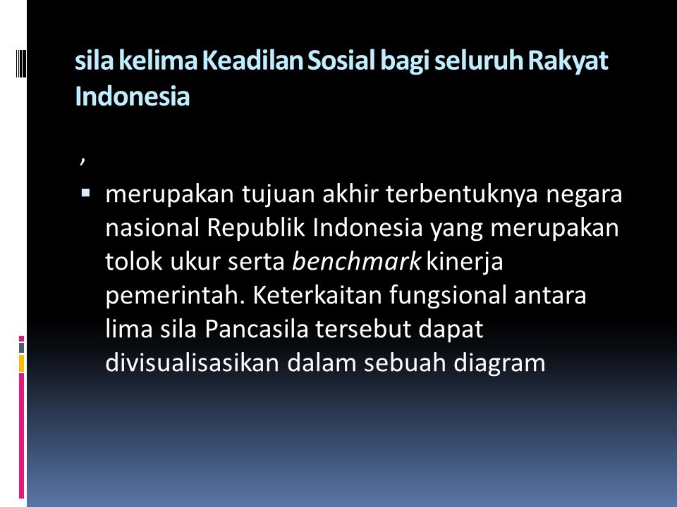 sila kelima Keadilan Sosial bagi seluruh Rakyat Indonesia
